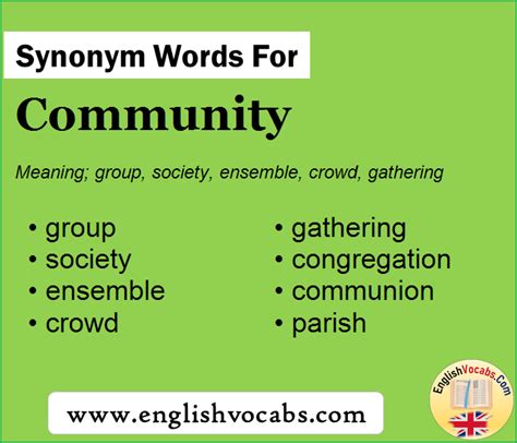 community synonyms list